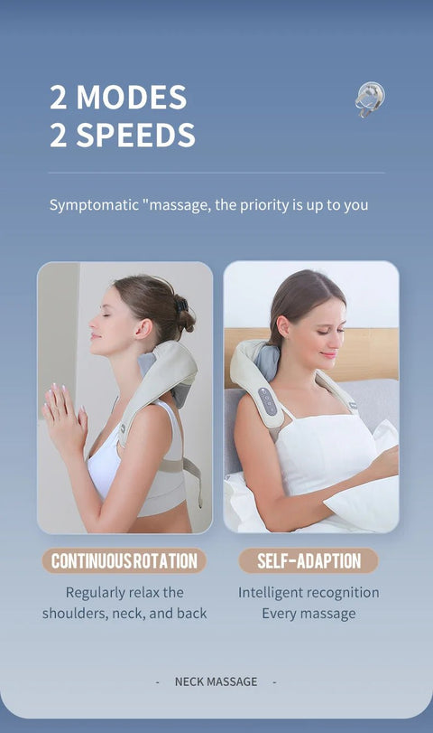 Electric Neck And Back Massager Wireless Shoulder Massage Pillow Trapezius - EveryWares