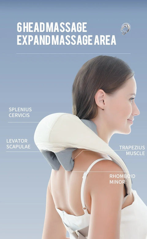 Electric Neck And Back Massager Wireless Shoulder Massage Pillow Trapezius - EveryWares