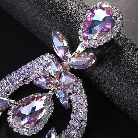 Elegant Long Earrings Rhinestone Water Drop - EveryWares