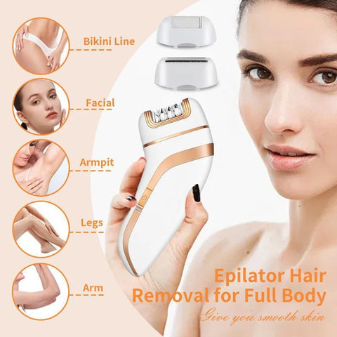 Epilator Electric Hair Removal Facial Body Lady Remover Rechargeable - EveryWares