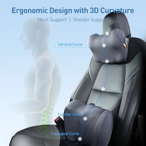 Ergonomic Gel Pillow for Headrest, Neck and Waist - EveryWares