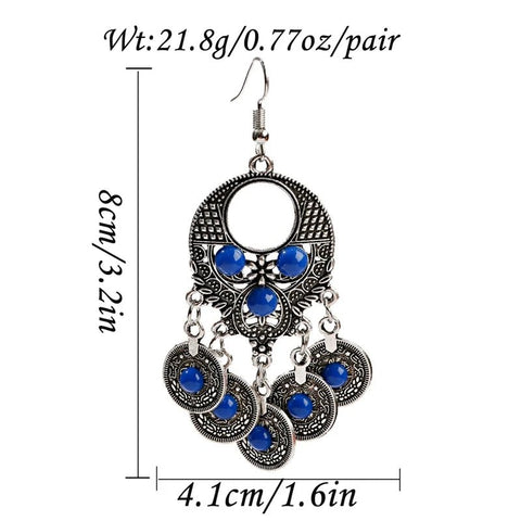 Ethnic Classic Geometry Alloy Gypsy Drop Earrings - EveryWares