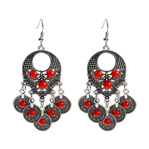 Ethnic Classic Geometry Alloy Gypsy Drop Earrings - EveryWares