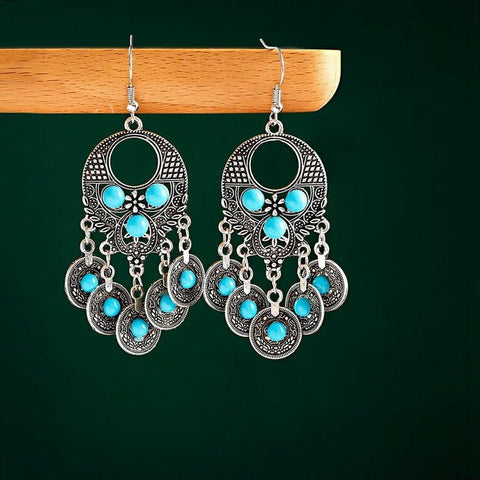 Ethnic Classic Geometry Alloy Gypsy Drop Earrings - EveryWares