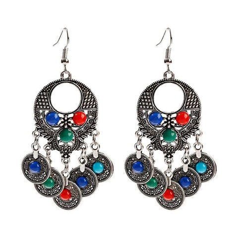 Ethnic Classic Geometry Alloy Gypsy Drop Earrings - EveryWares