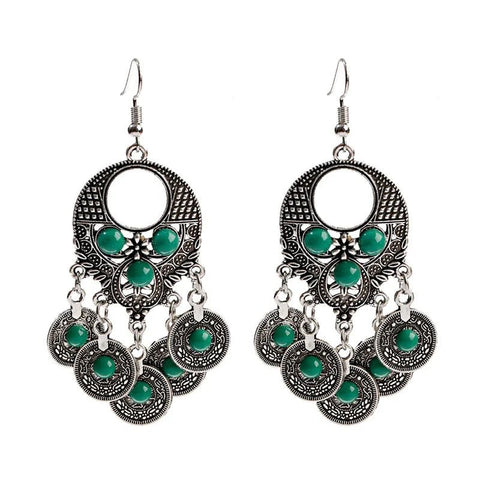 Ethnic Classic Geometry Alloy Gypsy Drop Earrings - EveryWares