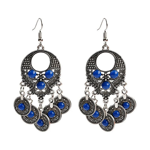 Ethnic Classic Geometry Alloy Gypsy Drop Earrings - EveryWares