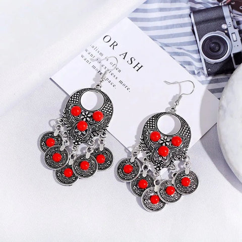 Ethnic Classic Geometry Alloy Gypsy Drop Earrings - EveryWares