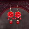 Ethnic Earrings Color Glaze Longs Classical Retro - EveryWares