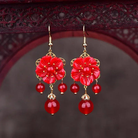 Ethnic Earrings Color Glaze Longs Classical Retro - EveryWares