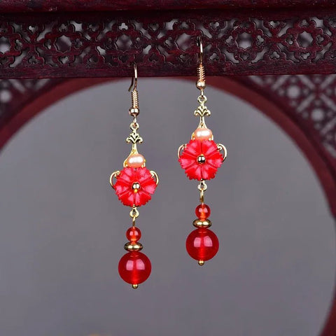 Ethnic Earrings Color Glaze Longs Classical Retro - EveryWares