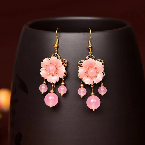 Ethnic Earrings Color Glaze Longs Classical Retro - EveryWares