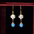 Ethnic Earrings Color Glaze Longs Classical Retro - EveryWares