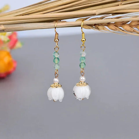 Ethnic Earrings Color Glaze Longs Classical Retro - EveryWares