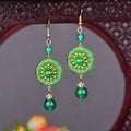 Ethnic Earrings Color Glaze Longs Classical Retro - EveryWares