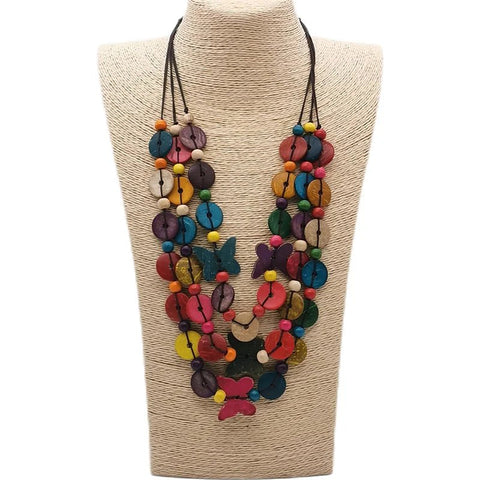 Ethnic Necklaces Made and Painted by Hand in Wood - EveryWares