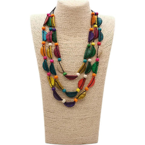 Ethnic Necklaces Made and Painted by Hand in Wood - EveryWares