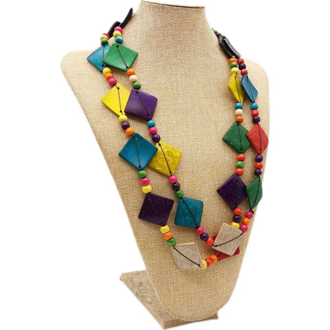 Ethnic Necklaces Made and Painted by Hand in Wood - EveryWares