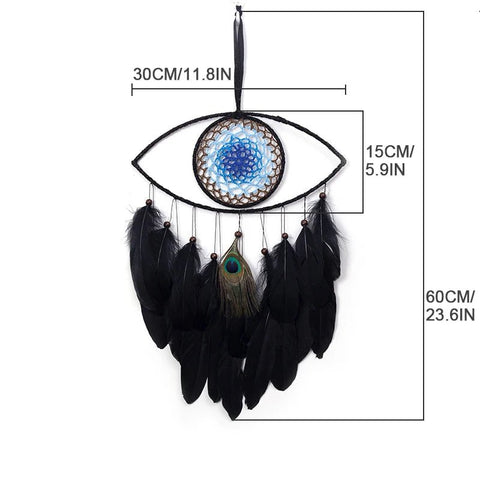 Evil Eye Dream Catcher For Bedroom With Lights Wall Hanging - EveryWares