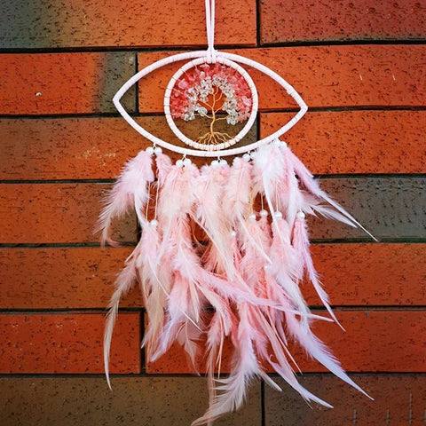 Evil Eye Dream Catcher For Bedroom With Lights Wall Hanging - EveryWares