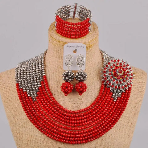 Fabulous Nigerian Traditional African Beaded Jewelry Set - EveryWares