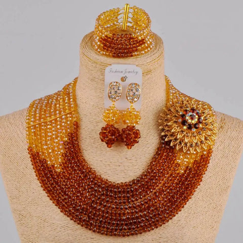 Fabulous Nigerian Traditional African Beaded Jewelry Set - EveryWares