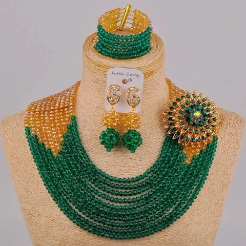 Fabulous Nigerian Traditional African Beaded Jewelry Set - EveryWares