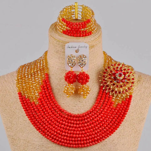 Fabulous Nigerian Traditional African Beaded Jewelry Set - EveryWares