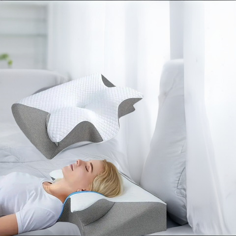 Travesseiro de pescoço ortopédico para dormir em borboleta, travesseiro de cama para massagem cervical
