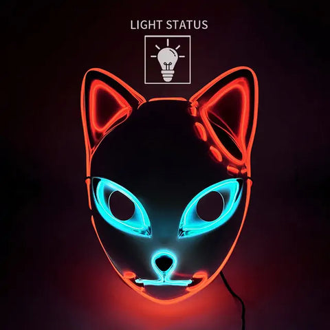 Máscara de gato con luz LED para Halloween